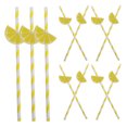 thumbnail image 2 of 30 pajitas de papel con forma de limón de Hawái para fiestas, suministros para beber, 2 of 8