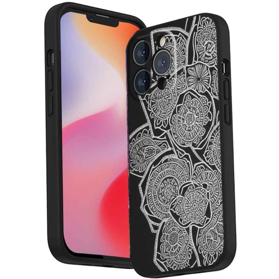 Compatible with iPhone 14 Pro Max Phone Case, Mandala-115 Case Men Women, Flexible Silicone Shockproof Case for iPhone 14 Pro Max