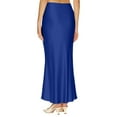 thumbnail image 4 of Women's Satin Skirt Flowy A Line Cocktail Party Wedding High Waist Long Midi Skirts Summer Vacation Outfits, 4 of 5