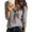 065_Gray, variant on Long Sleeve Shirts for Women Womens Fashion Casual Solid V Neck Daily Holiday Shirt Blouse Tops Black
