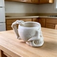 thumbnail image 6 of KOYPTL Glossy 3D Skull Glass Coffee Mug with Skeleton Bone Handle,Gothic Spooky Novelty Drink Cup,Halloween Gift Decor for Coffee Tea Hot Cocoa Daily Use White, 6 of 7