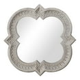 thumbnail image 2 of Benzara Quatrefoil Shaped Metal Frame Wall Mirror, Distressed White and Silver, 2 of 3