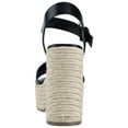 thumbnail image 2 of MARC FISHER Womens Black Padded Woven 2" Platform Adjustable Strap Ankle Strap Viga Round Toe Block Heel Buckle Espadrille Shoes 9.5 M, 2 of 4
