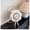White, variant on Street Trend PU Clock Bag for Women, Flower & Clock Pattern Design, Fashion Novelty Irregular Round Bag, Zipper Closure, Shoulder Crossbody Handbag for Daily Streetwear (8.7x3.5x8.7 inch, 0.79 lb)