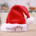 thumbnail image 4 of Festive Plush Christmas Hat Adult Embroidered Big Ball Fine Workmanship Durable Decoration, 4 of 5