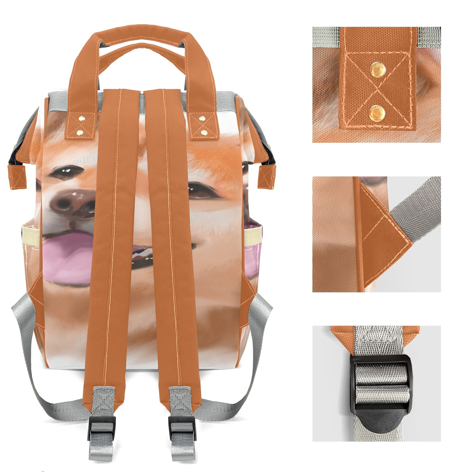 Dog Head Diaper Backpack – Large Capacity, Insulated Baby Bottle Pocket, Multifunctional Mommy Bag for Boys & Girls
