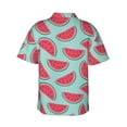 thumbnail image 4 of Xecao Watermelon print Hawaiian shirt - a stylish short-sleeve button-down for men, perfect for casual beach and tropical outings., 4 of 9