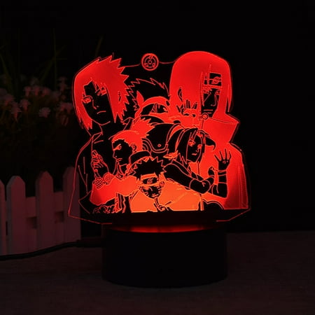 

Acrylic 3D Lamp for Kid Group Photo LED Anime Lamp Naruto Figure Nightlight Bedroom Decor Anime Light