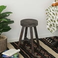 thumbnail image 4 of Chaise Ronde en Bois Antique Tabourets de Cabane en Rondins Ensemble de 2, 4 of 7