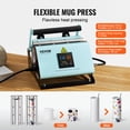 thumbnail image 4 of VEVOR 2 in 1 Tumbler and Hat Heat Press Machine, Mini Hat Heat Press for Caps and Hats, Tumbler Heat Press for 11-30oz Sublimation Tumblers and Mugs, Temperature and Time Control, Green, 4 of 9