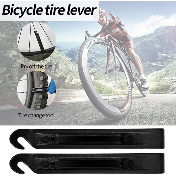 de bicicleta de 30 piezas, kit de reparación de pinchazos de bicicleta de carretera Palanca, escofinas de metal, parches autoadhesivos sin pegamento 13.3 * 7.5 * 2.4 cm (negro)