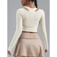 thumbnail image 2 of Top-kevin Women's Sports Long Sleeve Fitness Long Sleeve Mesh Design for Running Gym Yoga, 2 of 8