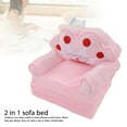 thumbnail image 3 of Foldable Kids Sofa Crown Pattern  2 In 1 Flip Open Sofa Bed For Living Room Bedroom, 3 of 8