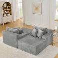 thumbnail image 6 of 83" Oversized Double Chaise Lounge, Upholstered Boneless Cloud Couch, Sleeper Sectional Sofa Daybed Loveseat Chair for Living Room, Gray, 6 of 10