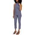 thumbnail image 1 of Michael Michael Kors Medallion-Print Split-Hem Tunic Top, XSmall, Blue, 1 of 4
