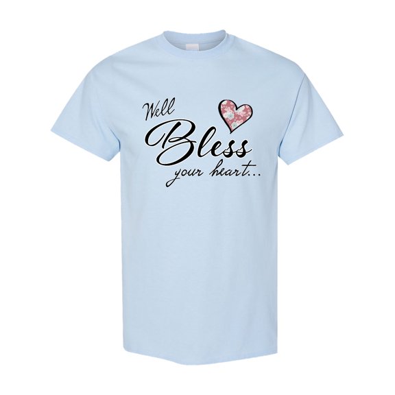 Inktastic Well Bless Your Heart with Floral Print T-Shirt