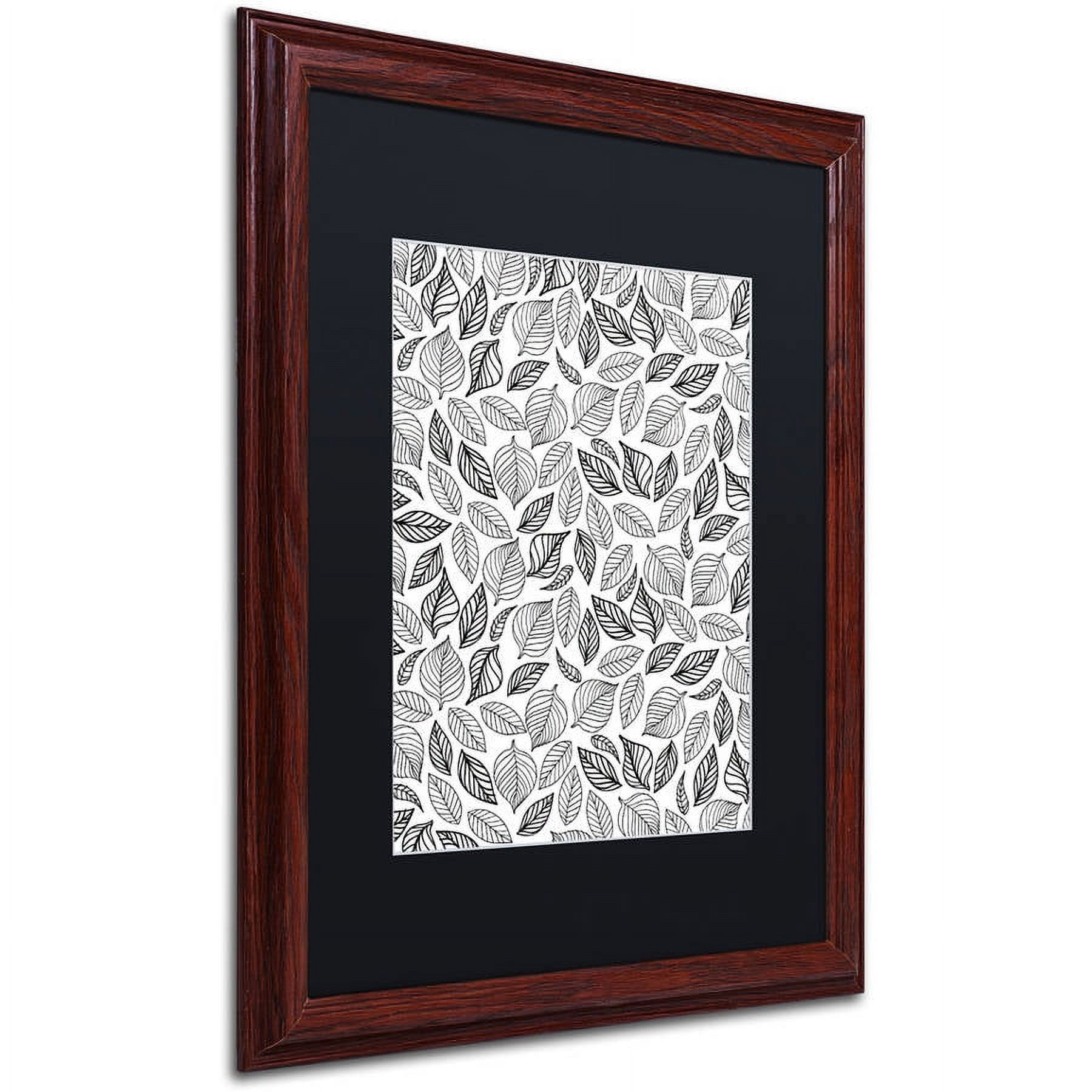Trademark Fine Art "October Leaves" Canvas Art by Elizabeth Caldwell, Black Matte, Wood Frame