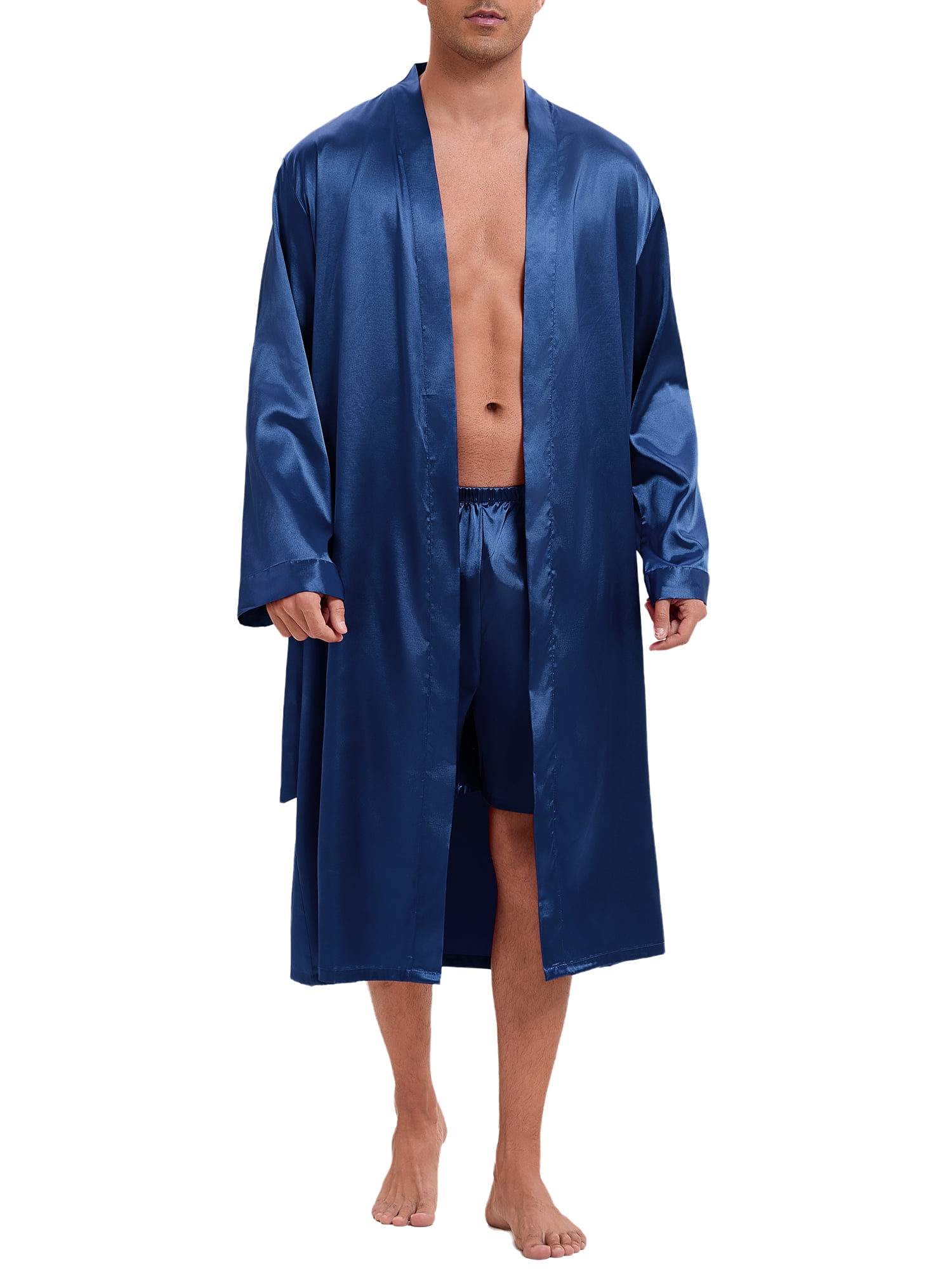Bata de satén INSPIRE CHIC para pijamas de hombre, bata kimono de