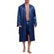 thumbnail image 1 of Bata de satén INSPIRE CHIC para pijamas de hombre, bata kimono de manga larga, ropa de dormir con conjunto de pantalones cortos S azul marino, 1 of 1