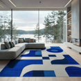 thumbnail image 2 of ODIKA 8'x10' Washable Area Rug Durable, Non-Slip Abstract Modern Interlocking Shapes With Minimalist Wave Motif for Living Room, Under Sectional, Family, 2 of 7