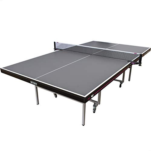 Butterfly Timo Boll Space Saver 22 Special Edition Ping Pong Table | Indoor Rollaway Game Table | ITTF Approved Table Tennis Table | Tournament, Club, Home | Pro Net Included | Compact Storage | Gray
