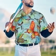 thumbnail image 6 of Daiia Retro Seamless Flying Butterflies Mens Baseball Jersey Button Down Shirts Short Sleeve Sports Uniforms-Small, 6 of 9