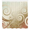 thumbnail image 2 of Ambesonne Modern Shower Curtain, Floral Swirls Leaves Spring, 69"Wx84"L, Eggshell Caramel, 2 of 4
