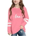 thumbnail image 2 of Fesfesfes Kids Girls Casual 2025 Valentine's Day Heart Print T-shirt Fashion Cute Round Neck Print Long Sleeve Soft Tunic Tops Tees 3-14 Years(Pink,11 Years), 2 of 5