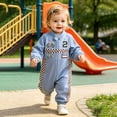 thumbnail image 4 of Linfrsh Newborn Romper Baby Boy Baby Boy Romper Race Car Outfit Infant Long Sleeves Zipper Jumpsuit(Blue,12-18 Months), 4 of 5