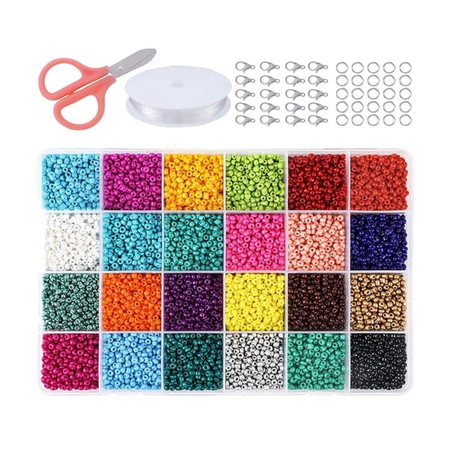 Kit de cuentas espaciadoras de arcilla redondas, cuentas sueltas de colores variados para hacer pulseras y collares. 4mm 6000 piezas