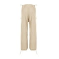 thumbnail image 5 of Diufon Wide Leg Cargo Pants for Women Solid Color Lounge Pants Elastic Waist Pants with Pockets, 5 of 7