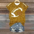 thumbnail image 5 of Women Game Day Tee Funny Football Glitter Print T-Shirt Casual Short Sleeve Tops 2025 Squad Sport Season Tops, 5 of 5