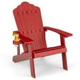 thumbnail image 1 of Costway Chaise Adirondack de Patio en HIPS avec Porte-Gobelet, Résistante aux Intempéries, Extérieur, 380 Lb, Rouge, 1 of 10