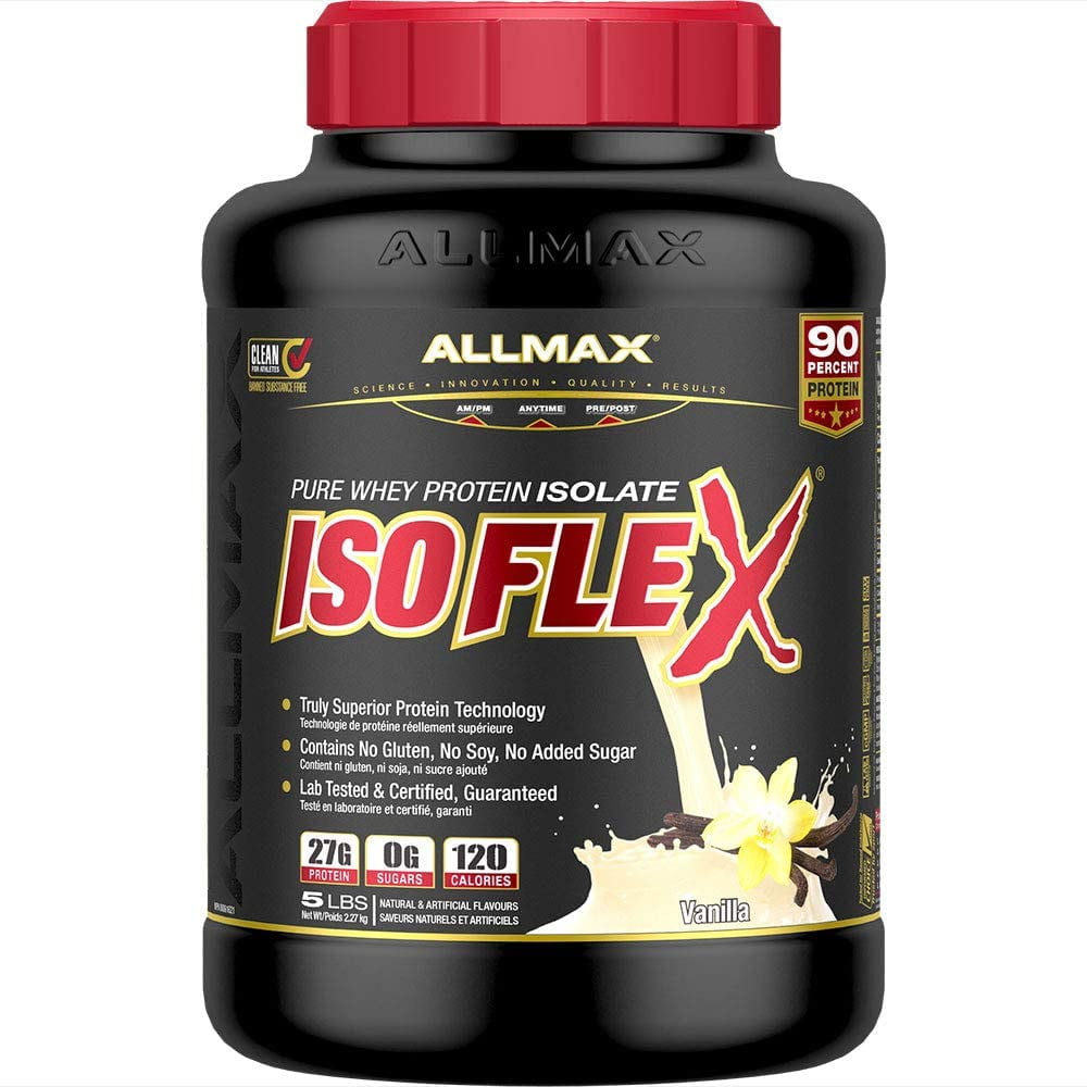 ALLMAX Nutrition ALLMAX NUTRITION ISOFLEX - 100% Ultra-Pure Whey Protein Isolate, Vanilla 5lb supplement bottle