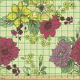 thumbnail image 2 of Ambesonne Floral Fabric by the Yard Upholstery, Naive Nature Flowers Art, 2 Yards, Pastel Green Multicolor, 2 of 5