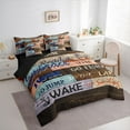 thumbnail image 3 of jejeloiu Lake House 7-Piece Bedding Comforter Set,Colorful Patchwork Wooden Plank King Bedding Sets For Boys Girls Reversible, 3 of 8