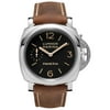 Panerai Men's 47mm Brown Leather Band Steel Case S. Sapphire Mechanical Black Dial Analog Watch PAM00422