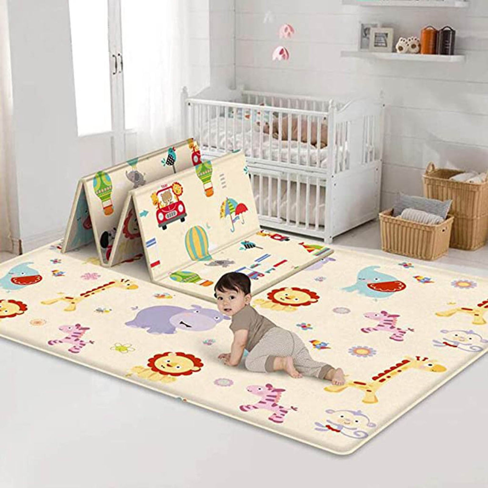 dajkiuy Baby Play Mat for Floor,Crawling Playmat for Babies Infants Toddlers,71" X 59", Extra Large Play Yard for Babies and Toddlers, Foldable Floor Mats for Kids Learning Playing