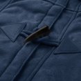 thumbnail image 7 of Women's Mid-Length Fleece Jacket, Plush Lined Hooded Coat, Unique Cone Button Design, Casual Winter Outerwear, Cold Weather Layer Navy XL, 7 of 7