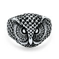thumbnail image 2 of Bling Jewelry Mens Mens Silver Ring Oxidized Sterling Silver Night Owl Band Men, 2 of 4