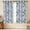 Blue Flowers, variant on Bookshelf Vintage Light Filtering Curtains for Bedroom 63In Long 2 Panels, Library Books Cat Curtains for Living Room, Patterned Decorative Curtain, Modern Cat Window Drapes Decoration