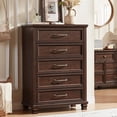 thumbnail image 5 of Joaxswe 4 Piece Bedroom Dresser Set, 6/7 Drawer Dresser and 2 Drawers Nightstand with Charging Station Set of 2, Walnut, 5 of 9