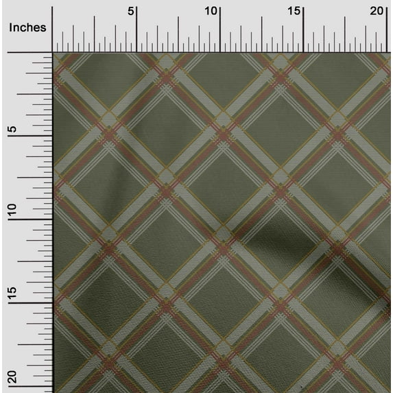 oneOone Organic Cotton Voile Fabric Tartan Check Print Fabric BTY 42 Inch Wide