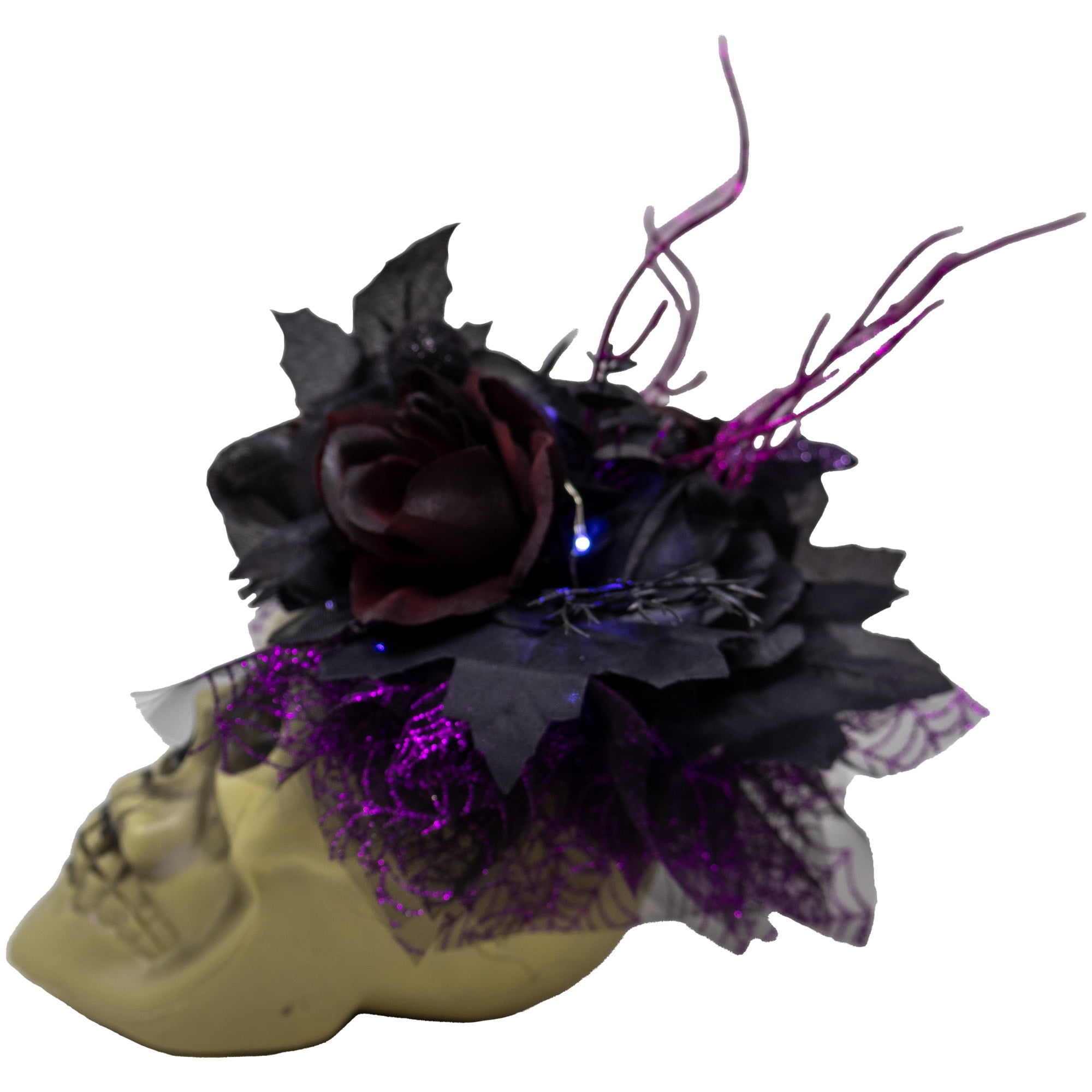Black Skulls Purple Roses Tip Up Carry Spring Assisted Pocket