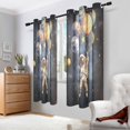 thumbnail image 2 of Yayeee Window Curtains Set of 2 for Living Room Light Filtering 63"x42", Watercolor Astronaut, 2 of 7