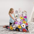 thumbnail image 2 of Posh Creations Bean Bag Stuffable Cover Only - Toy Organizer, Canvas Cover, Kids, 4 ft, Multicolored Flowers on Gray, 2 of 7