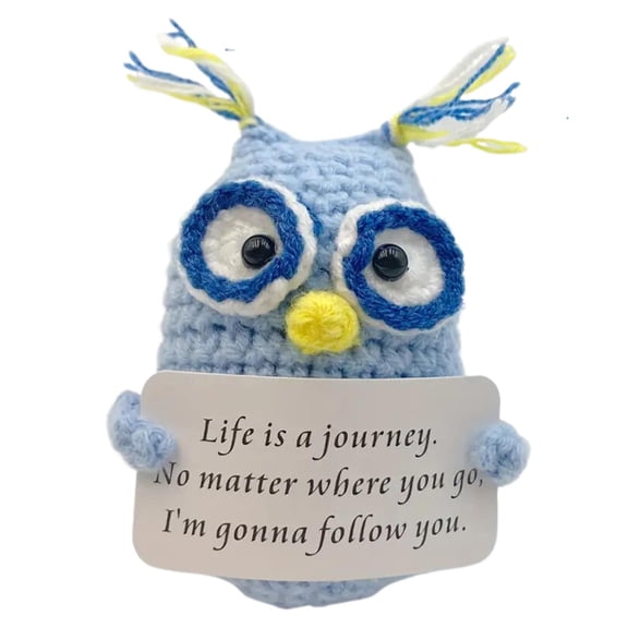 Desktop Decoration 2025 Crochet Emotional Support Owl Gift Positive Energy Doll Fun Handmade Cute Owl Doll Knitted