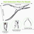 thumbnail image 3 of WEIF-Hair Extension Tools Kit, Stainless Steel Hair Extensions Micro Bead Bead Closer and Remover Pliers Set, 4 Hook Needle Pulling Loop Tool Set (Silvery), 3 of 4