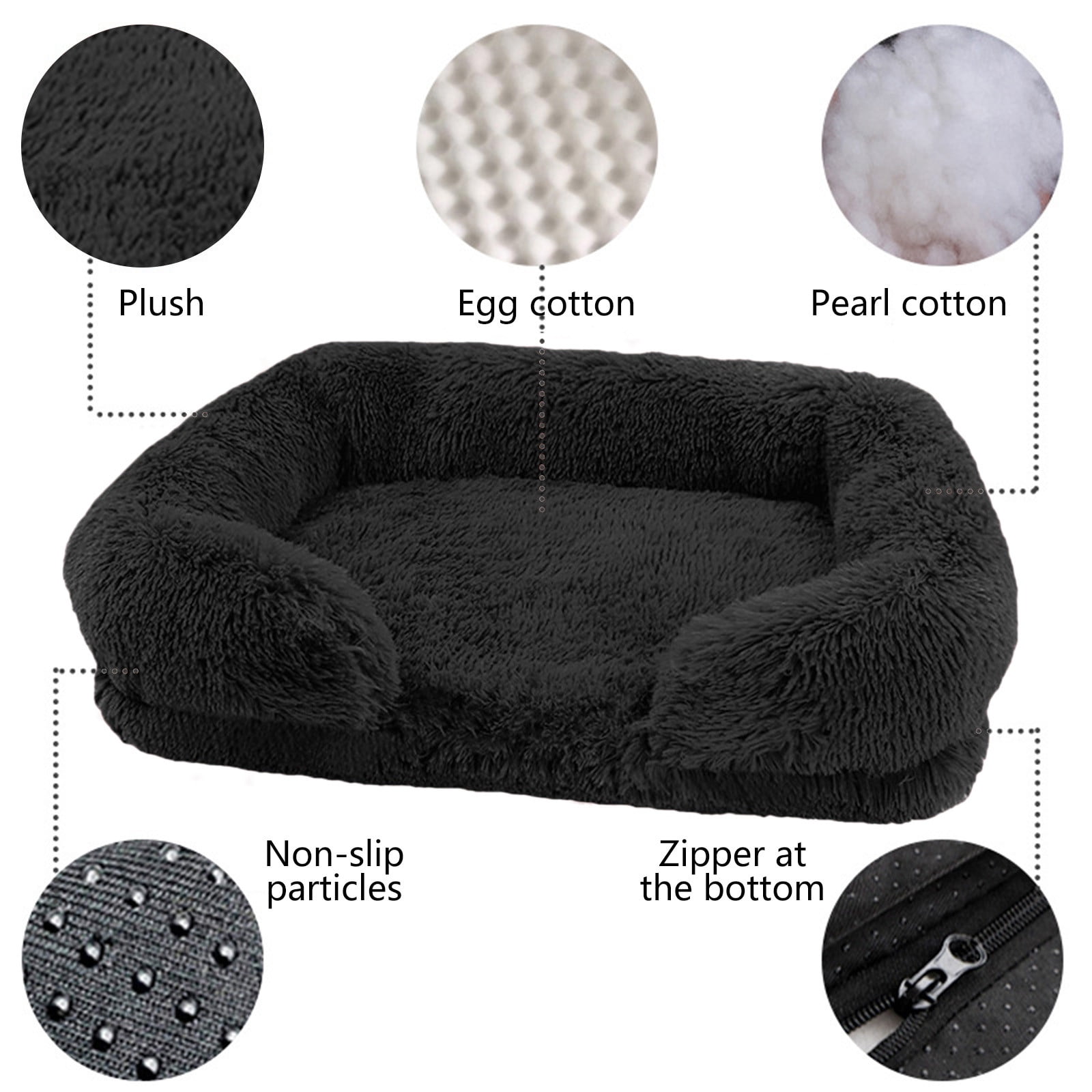 Calming Dog Cats Bed Cuddler Warming Cozy Soft Bed Fluffys Faux Furs Plush Cushion Bed for Small Medium Dogs and Cats