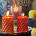 thumbnail image 5 of Twist Pillar Candles, Set of 3, Orange, Tangerine and Amber, 45 Hours Burn Time, 4 Inches, 5 of 7